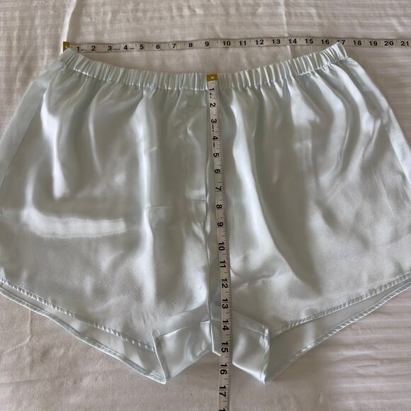 Vintage Victoria’s Secret Satin Pajama Set Ice Blue Y2K Loungewear L - Picture 6 of 9